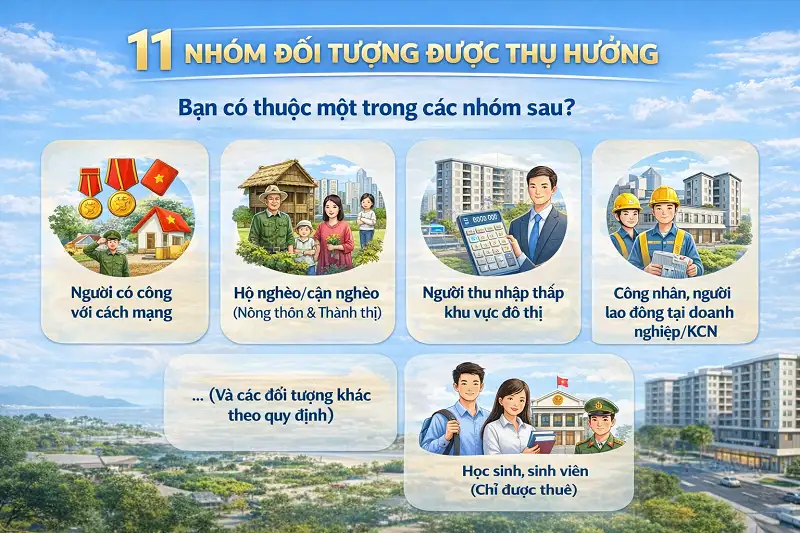 11 nhóm đối tượng được mua nhà ở xã hội 2026