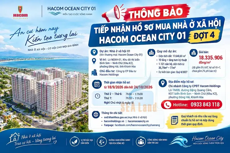 tiếp nhận hồ sơ đợt 4 nhà ở xã hội hacom ocean city